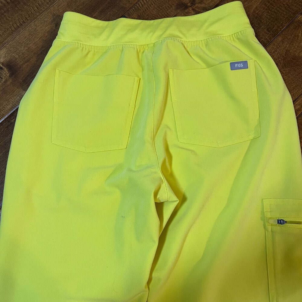 Figs High Waist Zamora Jogger Scrub Pants Nurse Doctor Lifesaver Yellow Small - Picture 10 of 12